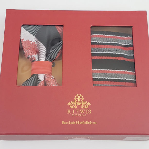 R. Lewis Other - SOLD Bow Tie Hanky Socks Set by R Lewis RGB002 Red